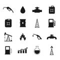 Oil industry icon set. Gasoline symbol. Petroleum sign. Vector isolated Royalty Free Stock Photo